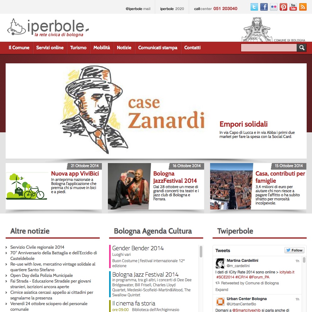 Vista del progetto Comune Bologna