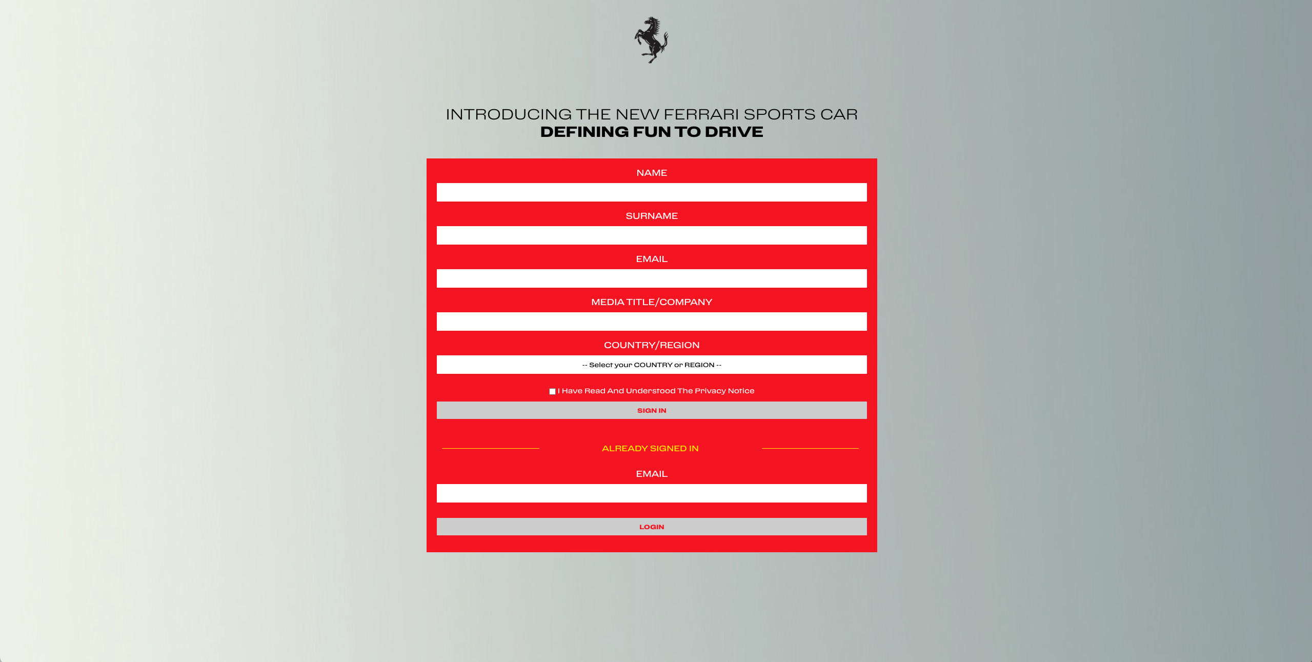 Vista del progetto Ferrari S.p.A.