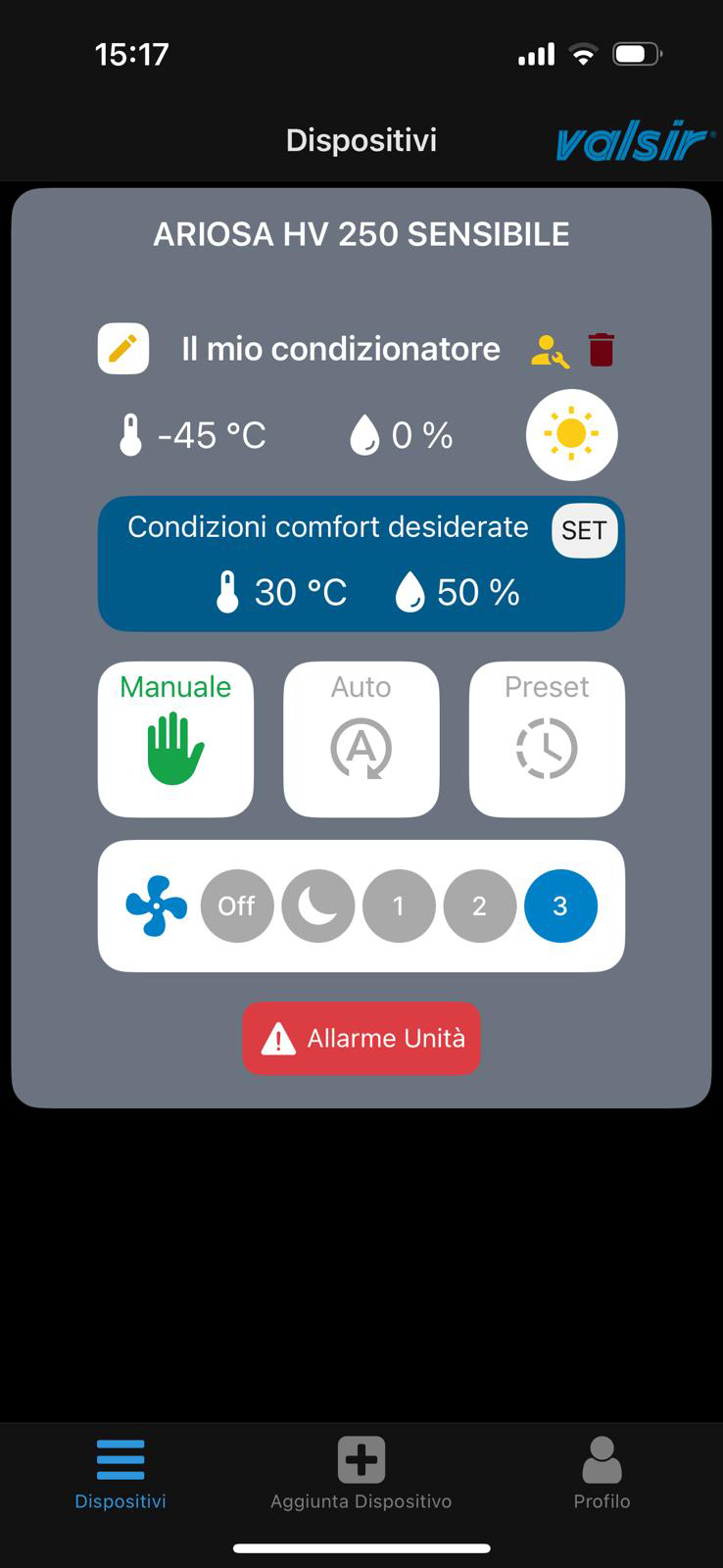 Valsir / Applicazione mobile per la gestione di macchine VMC